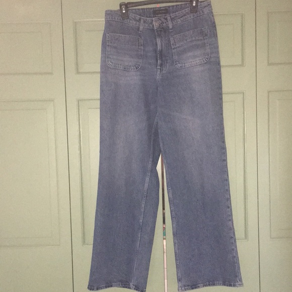 Free Assembly jeans high rise wide leg 10 medium wash - Picture 1 of 8